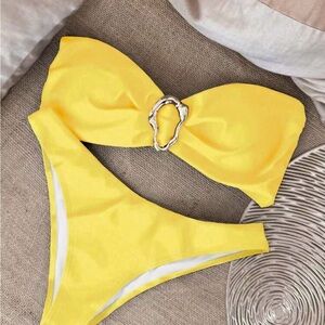 Yellow Bandeau Bikini